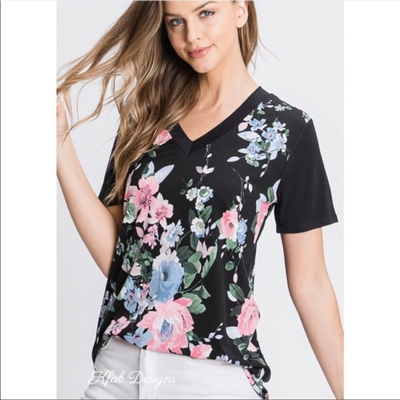 ❤️LAST 1! V Neck Floral Contrast Knit Top! - Picture 4 of 9